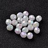 AB Color Plated Eco-Friendly Poly Styrene Acrylic Round Beads TACR-L004-6mm-78-1