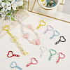 48Pcs 8 Colors Spray Painted Zinc Alloy Spring Gate Rings FIND-SP0004-03-3