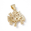 Rack Plating Brass Micro Pave Cubic Zirconia Pendants KK-G451-09G-2