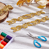 3.8M Ethnic Style Iron on/Sew on Embroidery Flower Polyester Lace Trim Ribbon OCOR-WH0070-121B-4