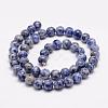 Natural Blue Spot Jasper Bead Strands G-K153-B07-8mm-2