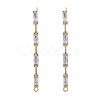 Brass Clear Cubic Zirconia Stud Earring Findings LS-X-KK-N232-13-NF-2