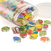 Craftdady 100Pcs 10 Colors Transparent Enamel Acrylic Beads TACR-CD0001-07-13