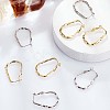 4 Pairs 2 Colors Twist Teardrop Huggie Hoop Earrings EJEW-GA0001-03-5