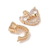 Golden Brass Micro Pave Cubic Zirconia Fold Over Clasps KK-B100-037G-3