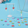 100Pcs AB Color Plated Transparent Acrylic Butterfly Connector Charms PALLOY-AR00034-4