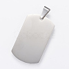 Non-Tarnish 304 Stainless Steel Stamping Blank Tag Pendants X-STAS-R090-33-1