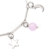3Pcs Stainless Steel and Natural & Dyed Malaysia Jade Charm Bracelets BJEW-JB12418-5