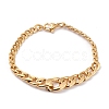Men's PVD Vacuum Plating 304 Stainless Steel Graduated Cuban Link Chain Necklaces & Bracelets Jewelry Sets SJEW-I207-01G-3