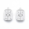 Brass Micro Pave Cubic Zirconia Pendant Cabochon Settings KK-F841-02P-2