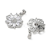 Brass Micro Pave Clear Cubic Zirconia Pendants KK-A299-15P-2