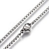 Non-Tarnish 304 Stainless Steel Box Chain Necklaces NJEW-O110-05B-P-2