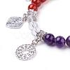 Natural Gemstone Charm Bracelets BJEW-P179-06-2
