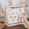 Wood & PU Leather Slant Back Ring Organizer Display Stands RDIS-WH0001-40-3