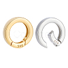 2Pcs 2 Colors 925 Sterling Silver Spring Gate Rings with 925 Stamp STER-PH0004-27A-1
