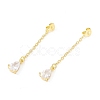 Rack Plating Brass Micro Pave Clear Cubic Zirconia Friction Ear Nut EJEW-I266-04G-1