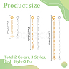 18Pcs 6 Styles Brass Chain Extender FIND-NB00002-2