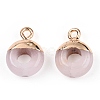 Natural Rose Quartz Flat Round/Donut Charms G-I347-17-2