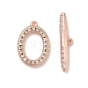 Oval Brass Micro Pave Clear Cubic Zirconia Toggle Clasps KK-G548-25-2