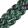 Flat Oval Synthetic Ruby in Zoisite Stone Beads Strands G-S113-29-1