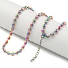 PVD Vacuum Plating 304 Stainless Steel Oval Link Chain Necklaces NJEW-P315-04MC-1