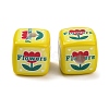 Printed Opaque Acrylic Beads SACR-A009-01E-2