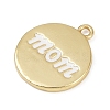 Mother's Day Brass Enamel Charms KK-R224-07G-3