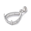 Rhodium Plated Rack Plating 925 Sterling Silver Pendants Cabochon Settings STER-NH0001-49A-P-2