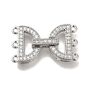 Brass Micro Pave Clear Cubic Zirconia Fold Over Clasps KK-H480-40P-1