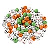 100Pcs 5 Style Painted Natural Wood European Beads WOOD-LS0001-45-2