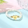 Natural Freshwater Pearl & 304 Stainless Steel Bead Finger Rings RJEW-FS00001-08-4