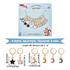 Alloy Enamel Star & Moon Pendant Locking Stitch Markers HJEW-AB00041-2