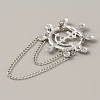 Naval Style Helm & Anchor Rhinestone Brooch for Men Women JEWB-WH0030-01P-2