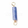 Dyed & Heated Natural Blue Aventurine Connector Charms PALLOY-JF01454-01-3