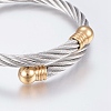 304 Stainless Steel Torque Bangles BJEW-G584-18A-3