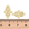 Brass Micro Pave Clear Cubic Zirconia Connector Charms CU-CBAB719-07G-C-3