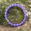 Natural Amethyst Round Beaded Stretch Bracelets DM7312-7-1