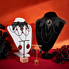 Resin Oval Pendant Dangle Earrings and Lace Choker Necklaces AJEW-PH0004-17-6