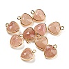 Natural & Synthetic Mixed Gemstone Faceted Heart Charms G-Q006-07G-2