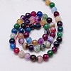Natural Striped Agate/Banded Agate Beads Strands G-G581-6mm-17-2