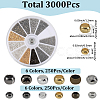 3000Pcs 12 Styles Rondelle Brass Crimp Beads KK-SP0002-42-2