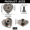 20 Sets Zinc Alloy Coin Collision Rivets FIND-CP0001-88-2