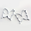 Rack Plating Alloy Butterfly Open Back Bezel Pendants PALLOY-S047-34D-FF-1