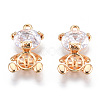 Brass Micro Pave Clear Cubic Zirconia Peg Bails Pendants KK-N216-399-2