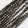 Natural Pyrite Beads Strands G-L031-2mm-03-1