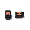 Opaque Black Acrylic Connector Charms MACR-N012-20-4