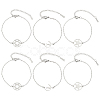 6Pcs 3 Styles 201 Stainless Steel Pentacle Link Bracelets BJEW-UN0001-16P-1