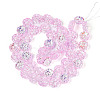 Electroplate Transparent Glass Beads Strands EGLA-N055-01F-2