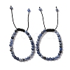 6mm Round Natural Sodalite Braided Bead Bracelets BJEW-C067-01A-03-1