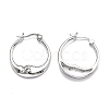 Brass Micro Pave Clear Cubic Zirconia Hoop Earrings EJEW-J101-28P-2